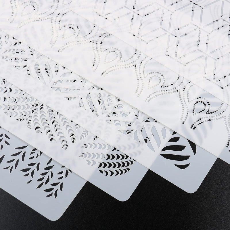 MAMUNU 6PCS Cake Decorating Stencils, 13.8 x 6 Inch Cake Stencils Decorating Buttercream, Spray Floral Cake Stencils Templates, Plastic Cake Molds for Fondant Baking Dessert Birthday Wedding Cake Decoration - Image 4